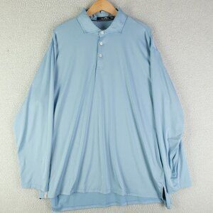 RLX Ralph Lauren Polo Mens XXL 2XL Blue Athletic Wicking Long Sleeve Golf